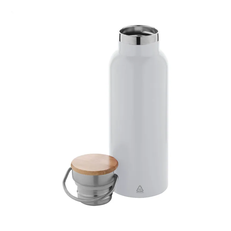 Ritmo – Borraccia termica in acciaio inox riciclato 500 ml, colore Bianco