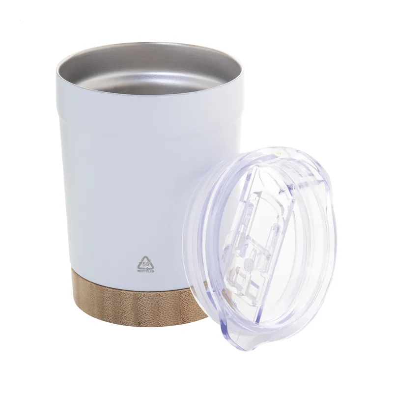 Nocciola – Tumbler termico in acciaio inox riciclato 300 ml, colore Bianco