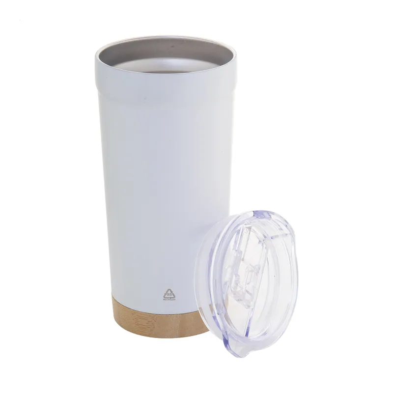Bagliore – Tumbler termico in acciaio inox riciclato 600 ml, colore Bianco
