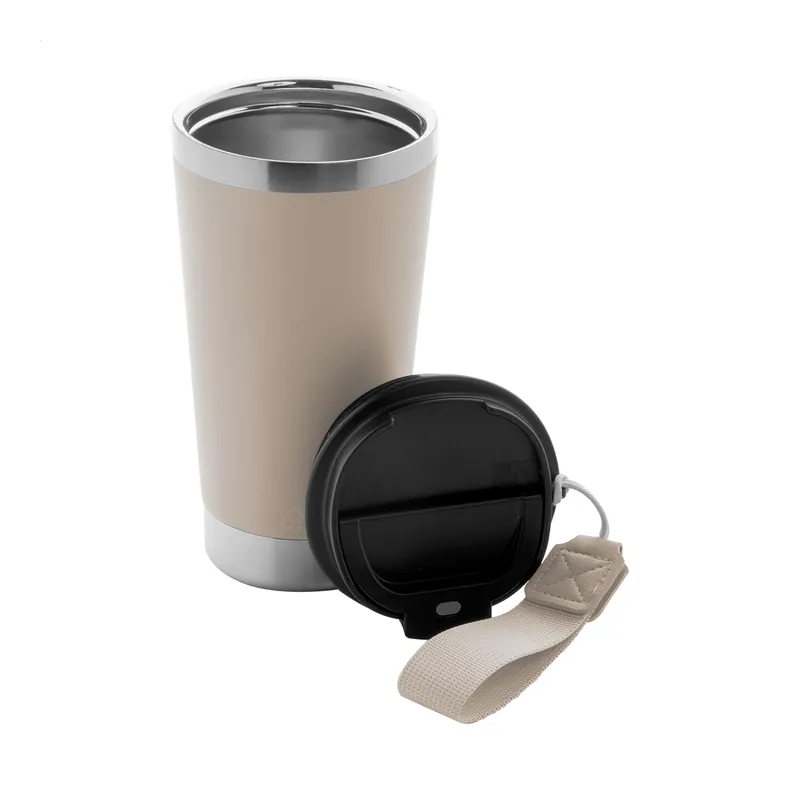 Mandorla – Tumbler termico in acciaio inox riciclato 430 ml, colore Naturale