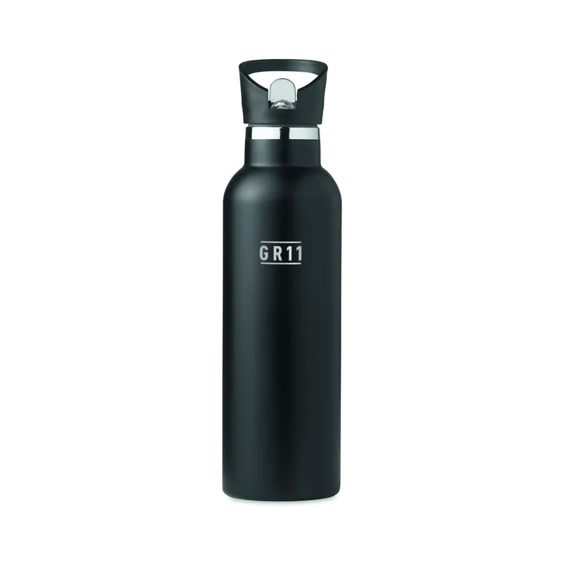 Papavero – Thermos in acciaio inox 700 ml, colore Nero, esempio di stampa
