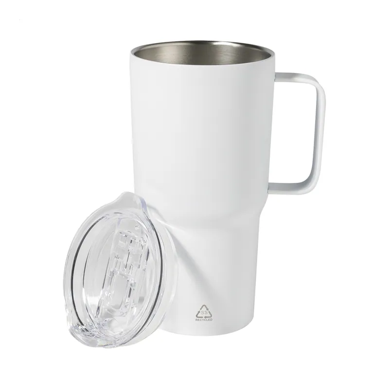 Calma – Tumbler termico in acciaio inox riciclato 600 ml, colore Bianco