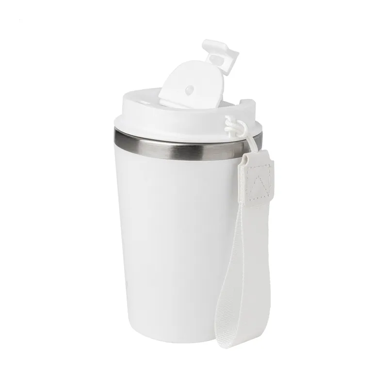 Tarassaco – Tumbler termico in acciaio inox riciclato 350 ml, colore Bianco