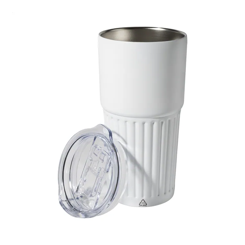 Sussurro – Tumbler termico in acciaio inox riciclato 600 ml, colore Bianco