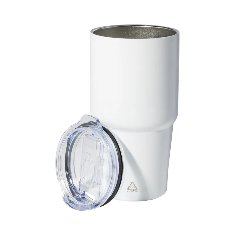 Susino – Tumbler termico in acciaio inox riciclato 600 ml, colore Bianco