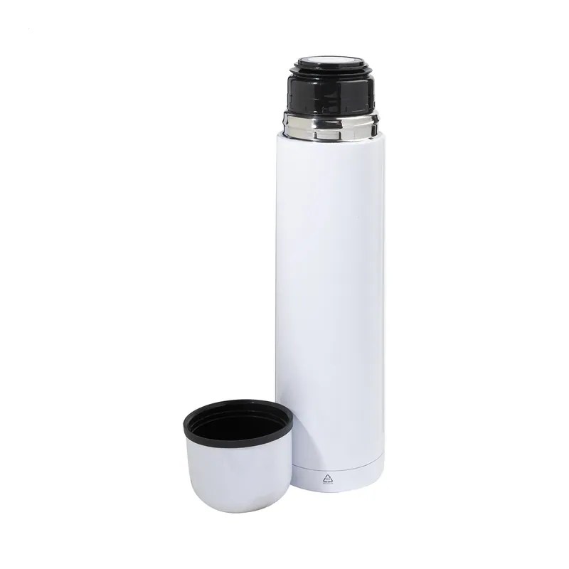 Faina – Thermos in acciaio inox riciclato 1 litro, colore Bianco