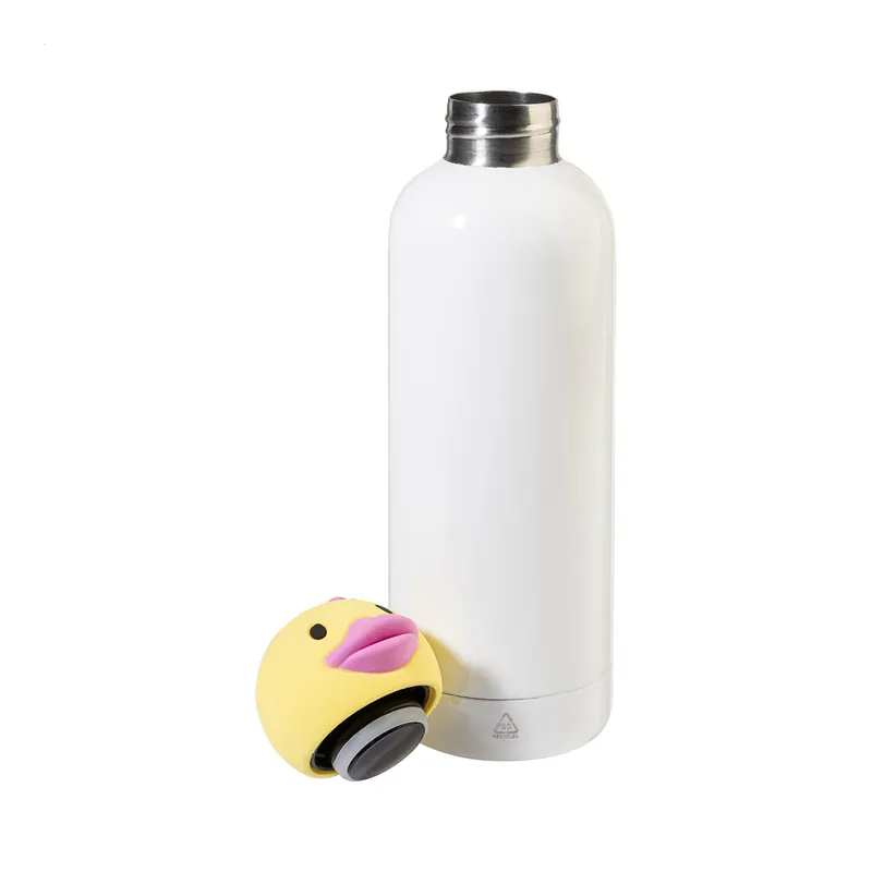 Barlume – Borraccia termica in acciaio inox riciclato 500 ml, colore Bianco / Giallo