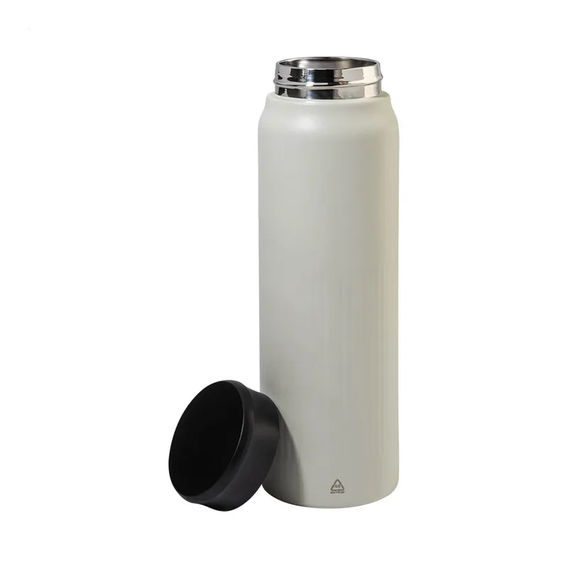 Poggio – Borraccia termica in acciaio inox riciclato 600 ml, colore Naturale