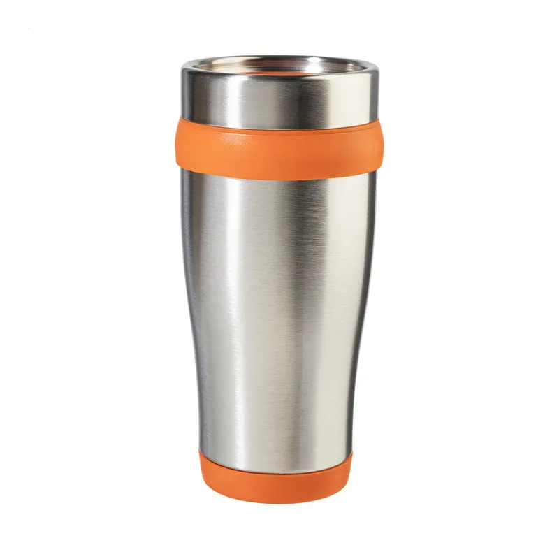 Melodia – Tumbler termico in acciaio inox 450 ml, colore Arancione / Argento, vista dettaglio