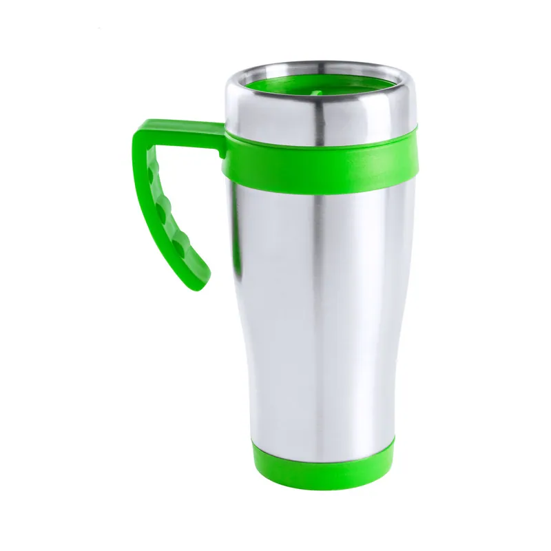 Ligustro – Tumbler termico in acciaio inox 450 ml, colore Lime verde / Argento, vista fronte