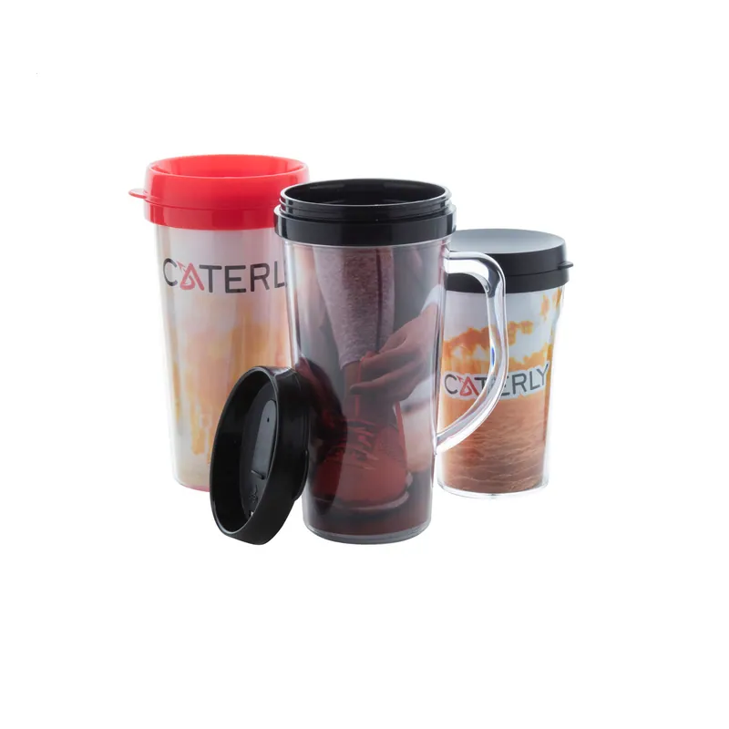 Porfido – Tumbler termico in plastica 450 ml, colore Rosso