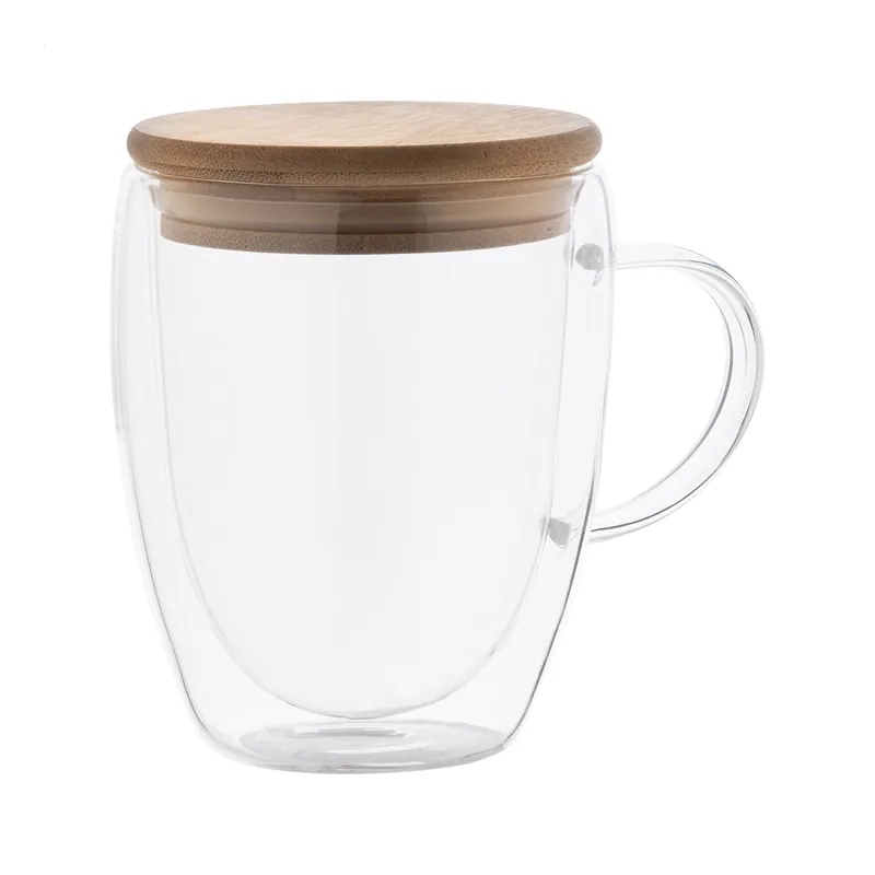 Cannella – Tumbler termico in vetro borosilicato 350 ml, colore Trasparente / Naturale