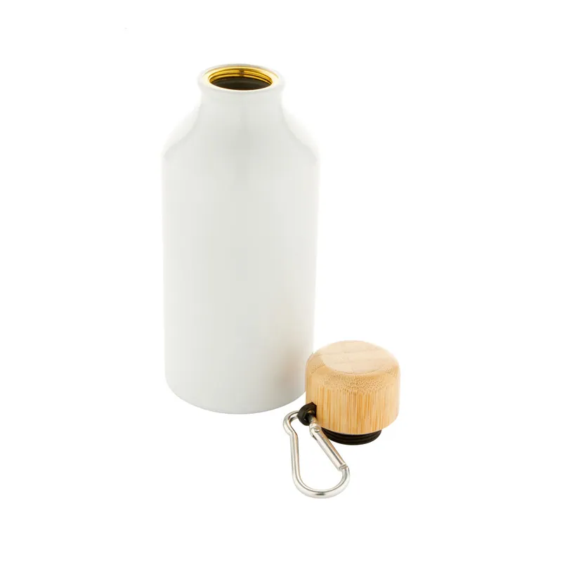 Linfa – Borraccia in alluminio 400 ml, colore Bianco