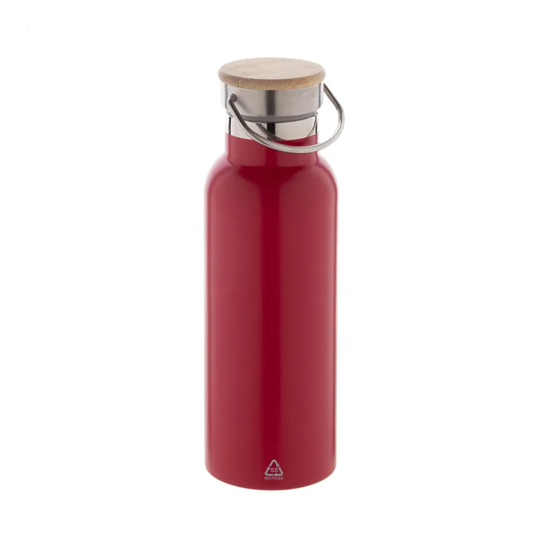 Ritmo – Borraccia termica in acciaio inox riciclato 500 ml, colore Rosso, vista fronte