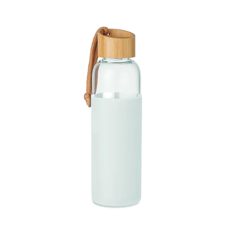 Ghiaia – Borraccia in vetro 500 ml, colore Bianco, vista fronte