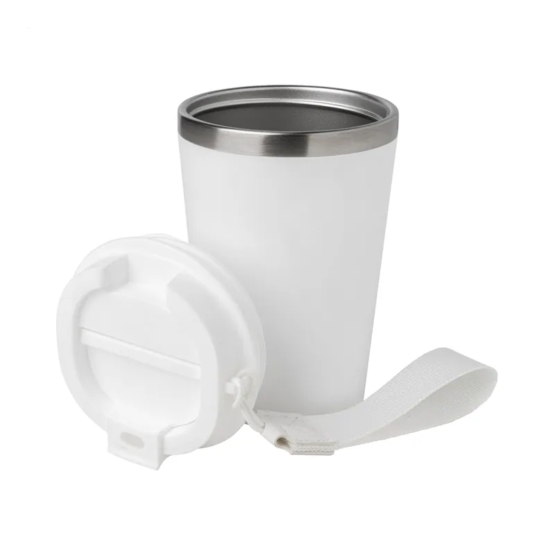 Tarassaco – Tumbler termico in acciaio inox riciclato 350 ml, colore Bianco