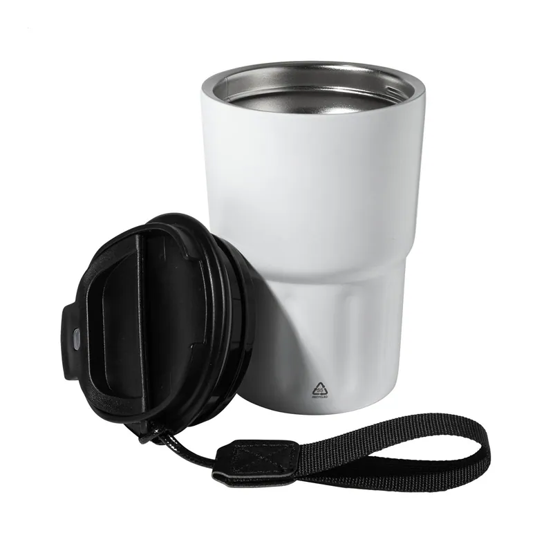 Argine – Tumbler termico in acciaio inox riciclato 350 ml, colore Bianco