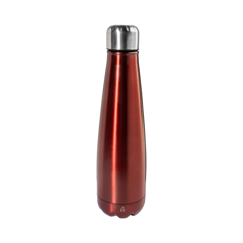 Cicogna – Borraccia in acciaio inox riciclato 600 ml, colore Rosso, vista fronte