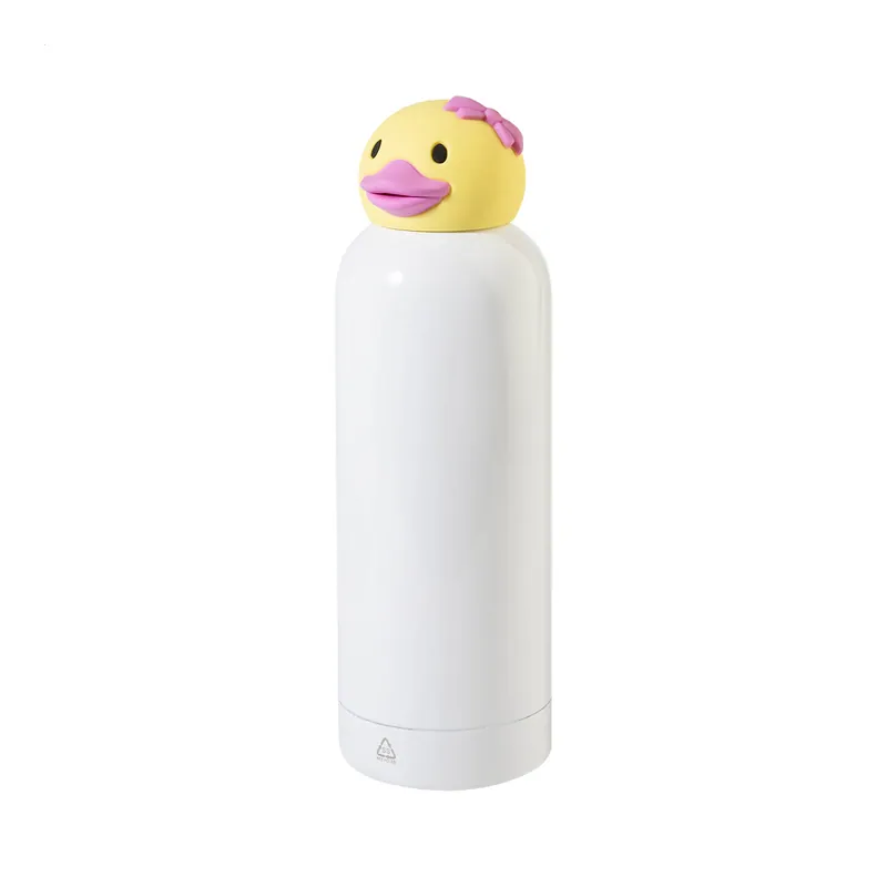 Barlume – Borraccia termica in acciaio inox riciclato 500 ml, colore Bianco / Giallo