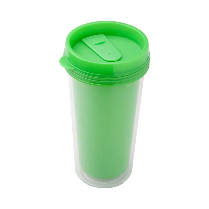 Porfido – Tumbler termico in plastica 450 ml, colore Verde, vista fronte