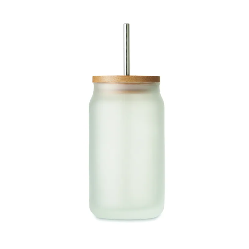 Baia – Borraccia in vetro 400 ml, colore Bianco Trasparente, vista retro