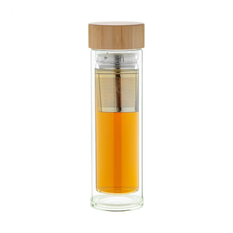 Libellula – Borraccia termica in vetro borosilicato 420 ml, colore Trasparente / Naturale