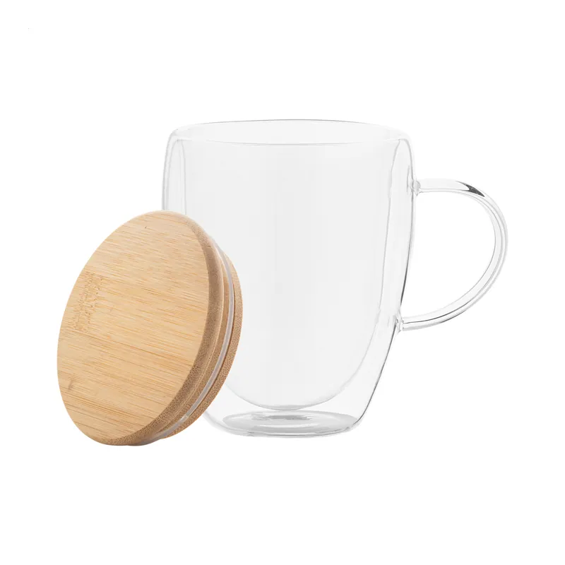 Cannella – Tumbler termico in vetro borosilicato 350 ml, colore Trasparente / Naturale