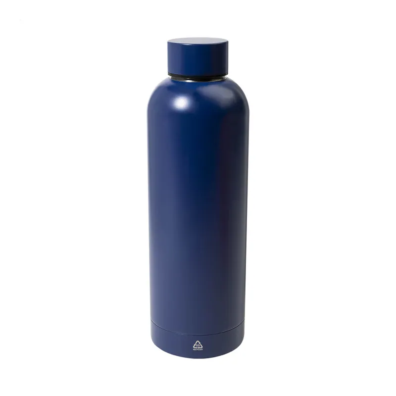 Picchio – Borraccia termica in acciaio inox riciclato 500 ml, colore Blu scuro, vista fronte