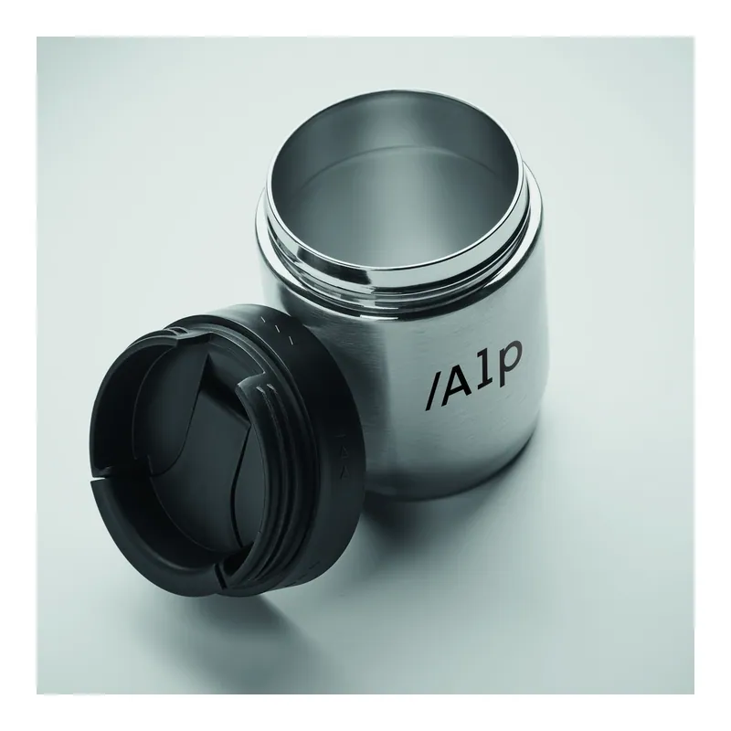Meridiana – Thermos in acciaio inox riciclato 500 ml, colore Argento Opaco, esempio di stampa