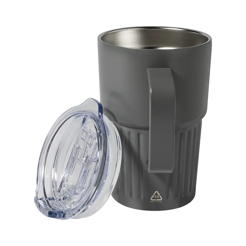 Nibbio – Tumbler termico in acciaio inox riciclato 470 ml, colore Grigio scuro