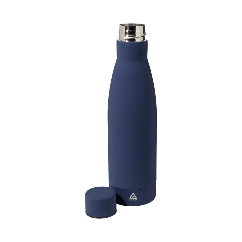 Capriolo – Borraccia in acciaio inox riciclato 750 ml, colore Blu scuro, vista fronte