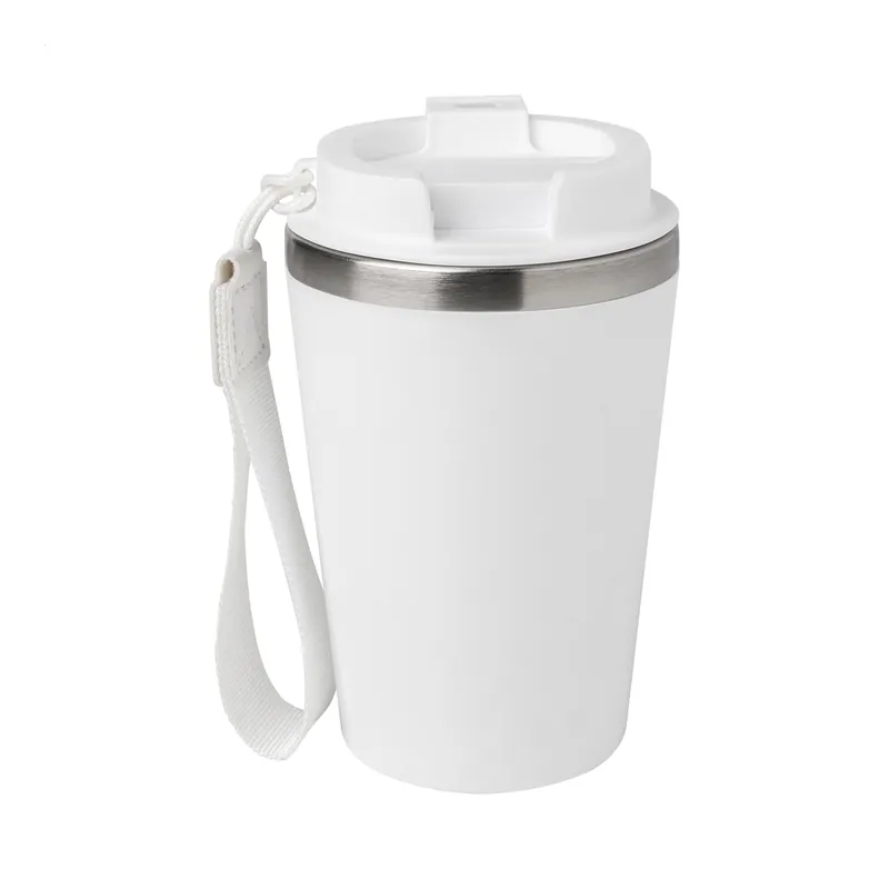 Tarassaco – Tumbler termico in acciaio inox riciclato 350 ml, colore Bianco