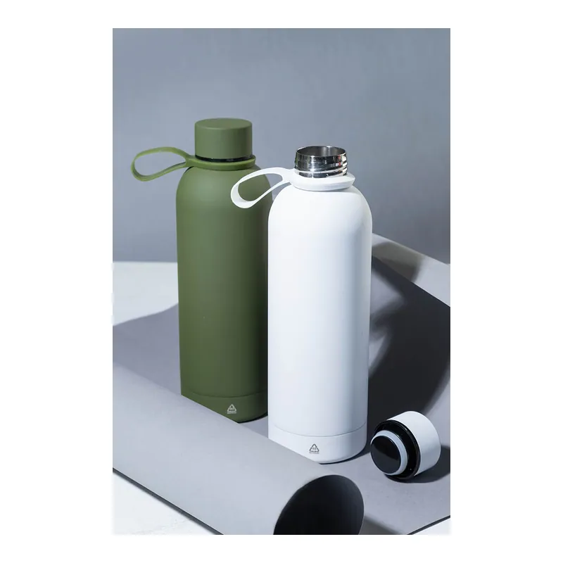 Topazio – Borraccia termica in acciaio inox riciclato 500 ml, colore Bianco