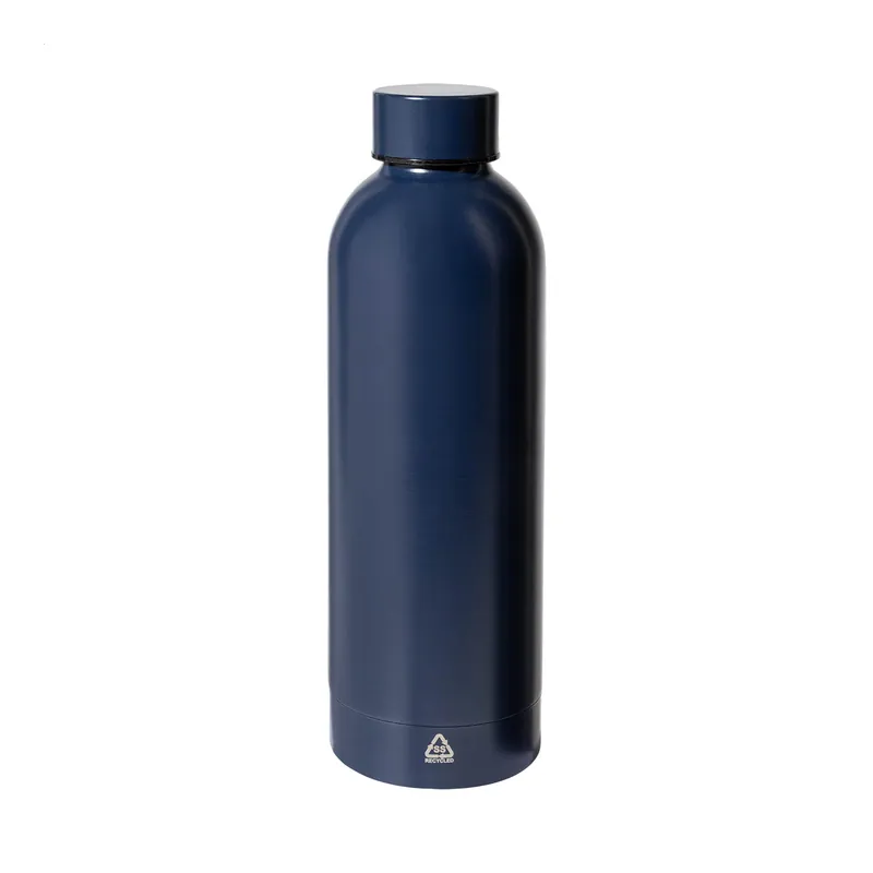 Farfalla – Borraccia in acciaio inox riciclato 800 ml, colore Blu scuro, vista fronte