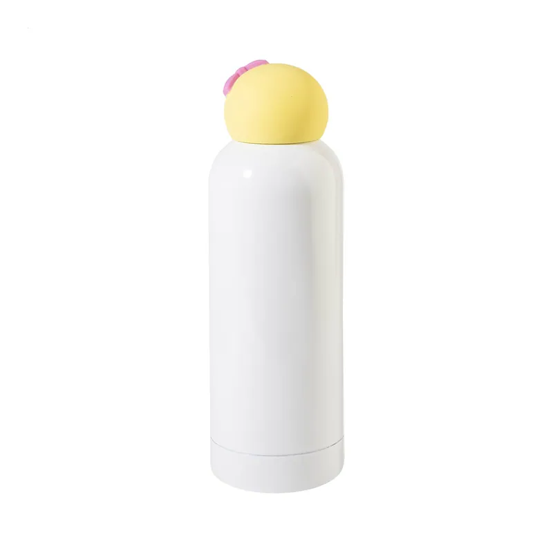 Barlume – Borraccia termica in acciaio inox riciclato 500 ml, colore Bianco / Giallo