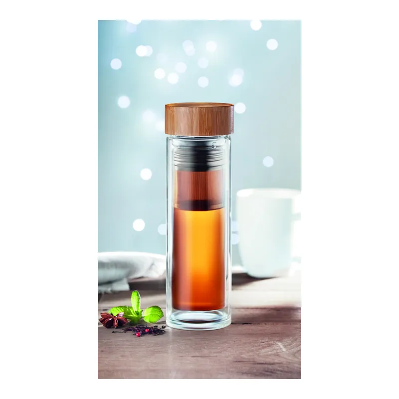 Orizzonte – Borraccia in vetro borosilicato 420 ml, colore Trasparente, foto ambientata