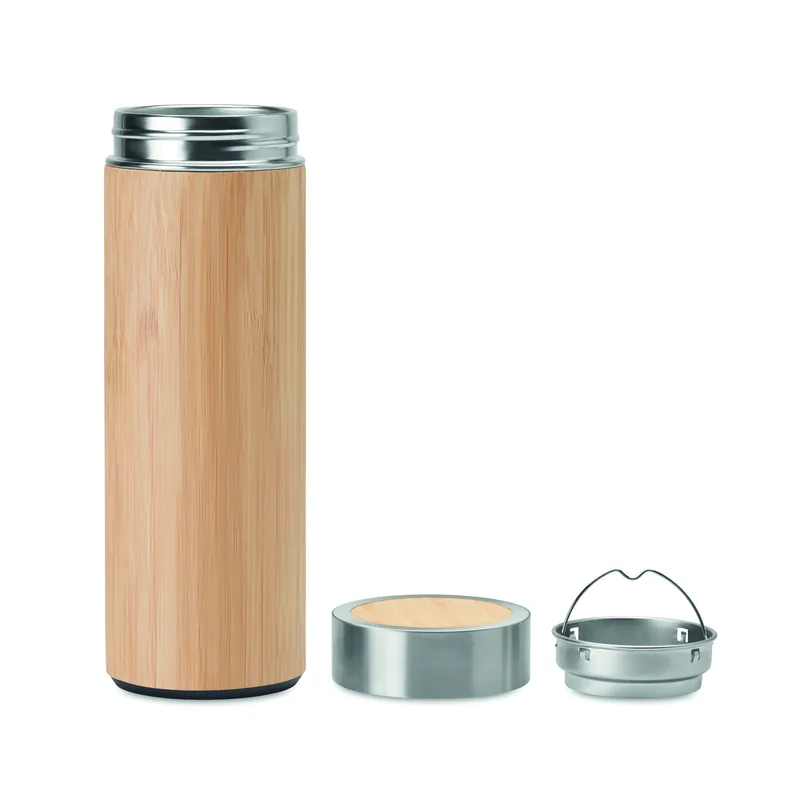 Respiro – Thermos in acciaio inox 400 ml, colore Legno, vista retro