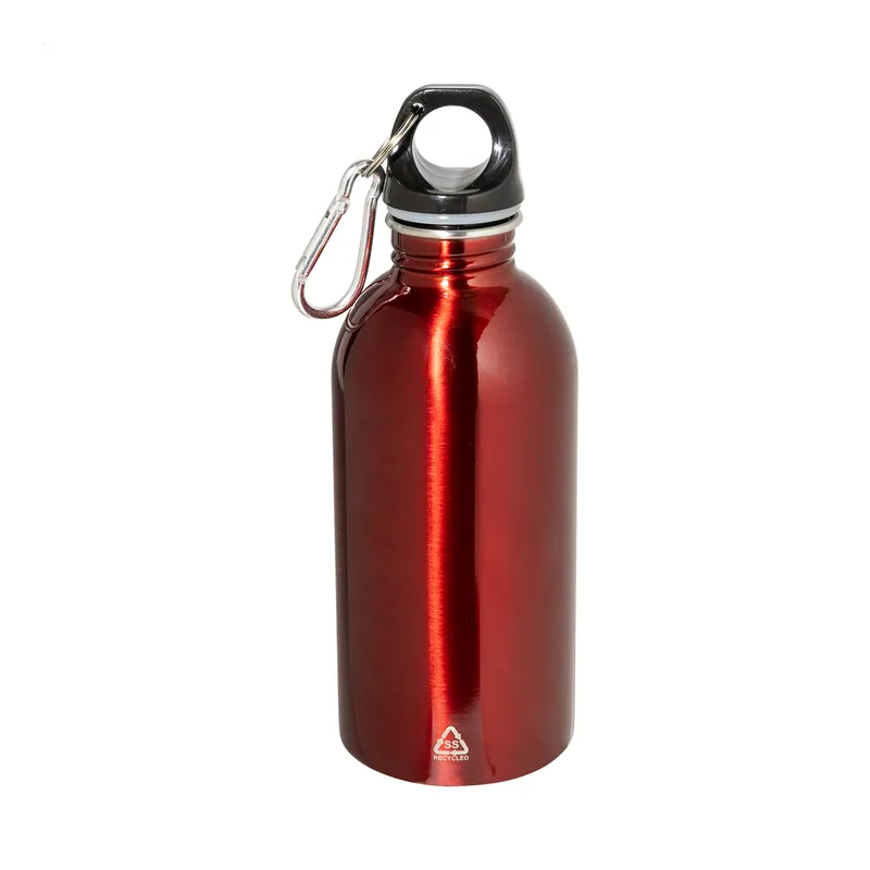 Onice – Borraccia in acciaio inox riciclato 400 ml, colore Rosso, vista fronte