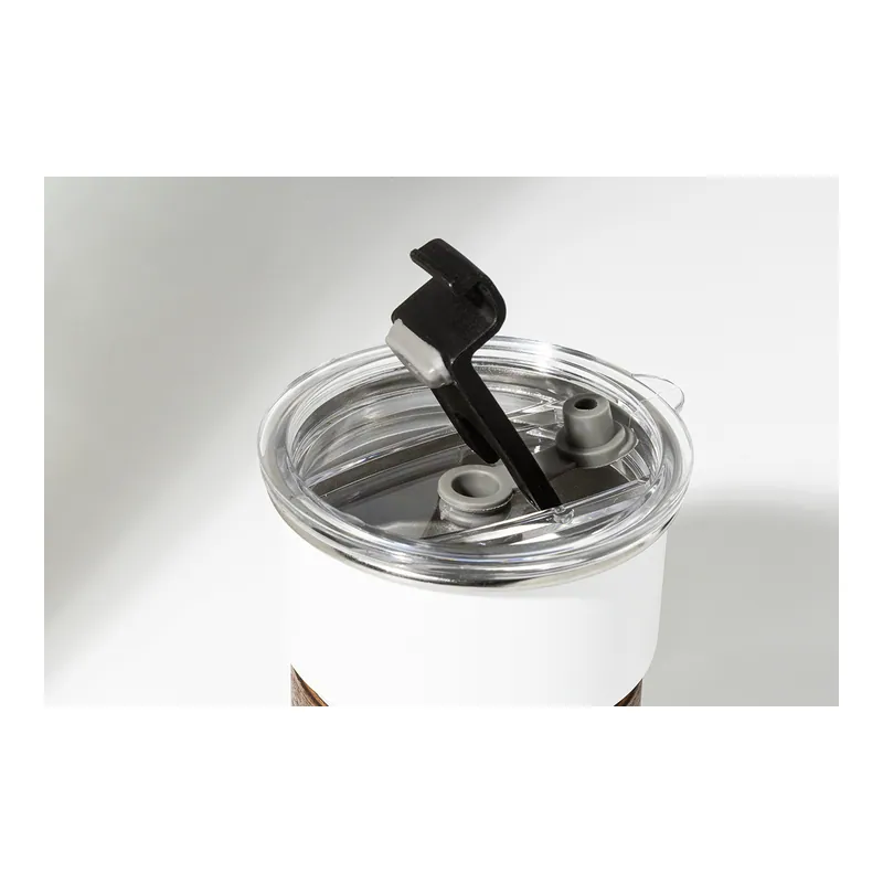 Aurora boreale – Tazza da viaggio in acciaio inox riciclato 260 ml, colore Bianco