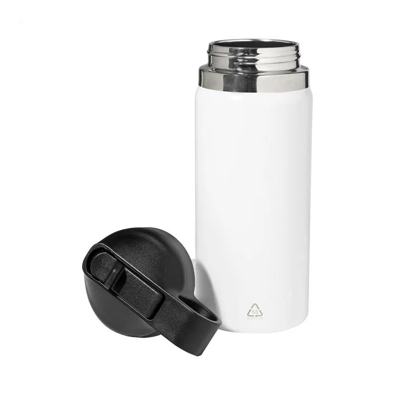 Lavagna – Borraccia termica in acciaio inox riciclato 500 ml, colore Bianco