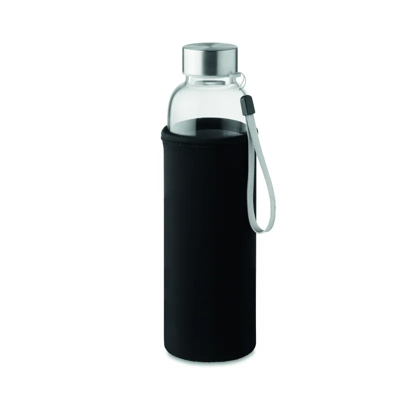 Faro – Borraccia in vetro borosilicato 500 ml, colore Nero, vista retro