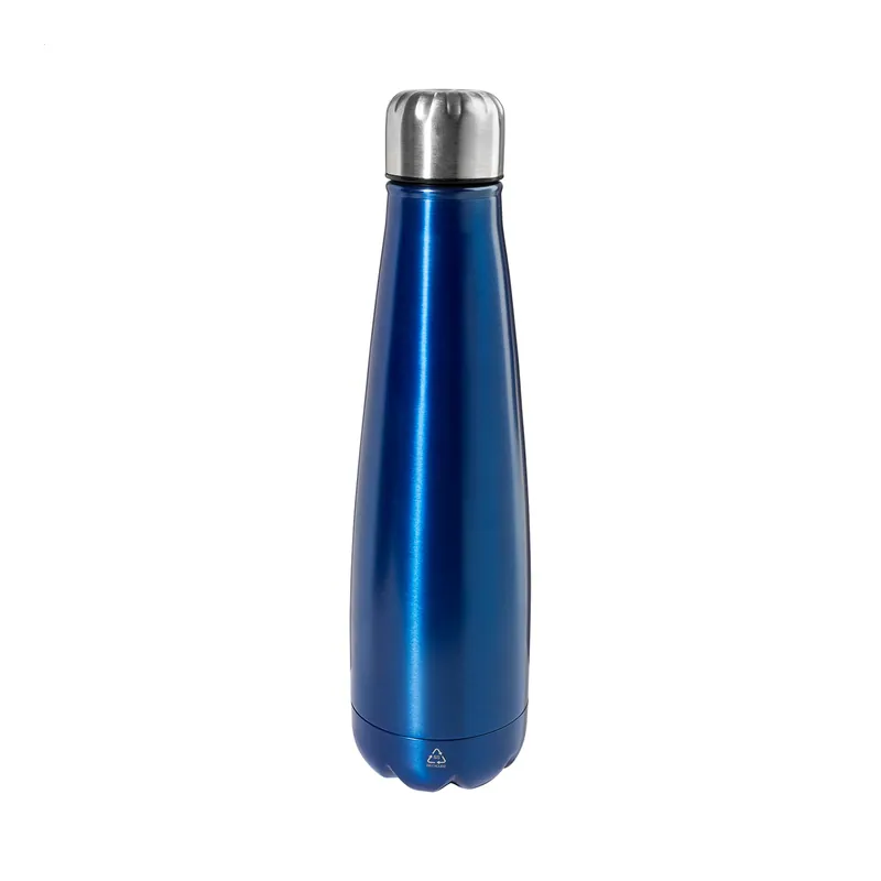 Cicogna – Borraccia in acciaio inox riciclato 600 ml, colore Blu, vista fronte