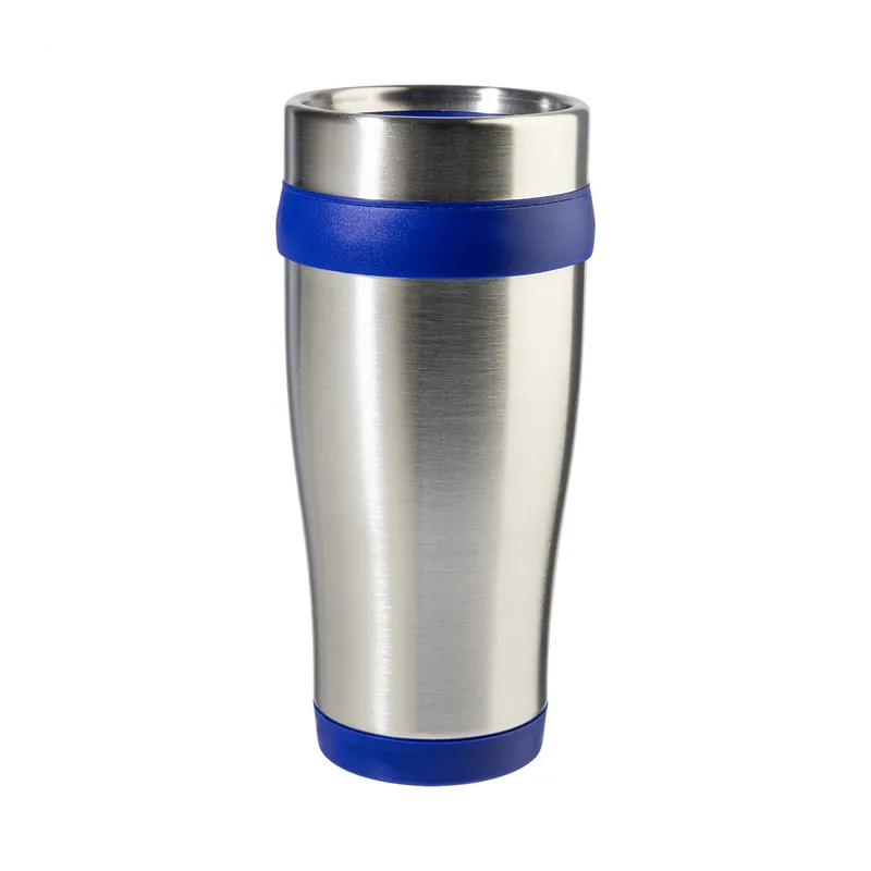 Melodia – Tumbler termico in acciaio inox 450 ml, colore Blu / Argento, vista fronte