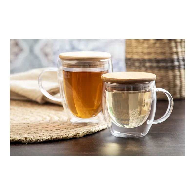 Cannella – Tumbler termico in vetro borosilicato 350 ml, colore Trasparente / Naturale