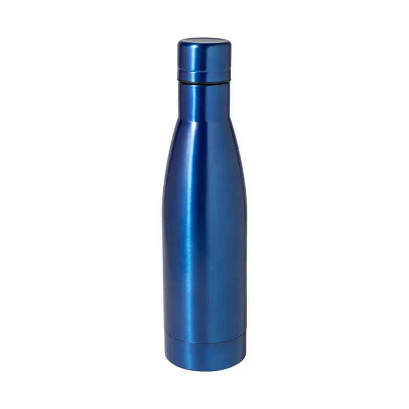 Usignolo – Borraccia termica in acciaio inox 500 ml, colore Blu, vista fronte