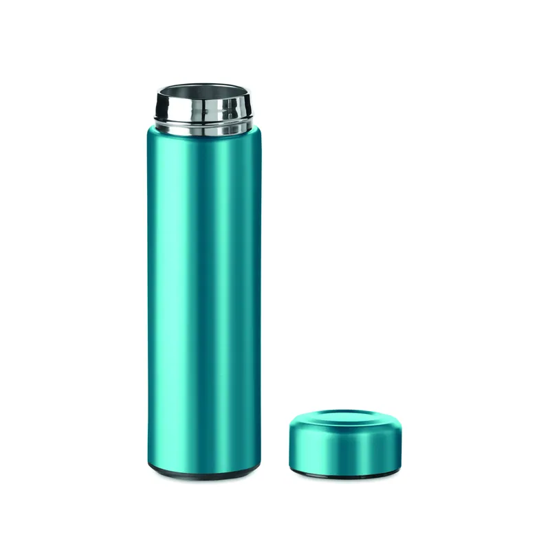 Larice – Borraccia termica in acciaio inox 425 ml, colore Turchese, vista aperta