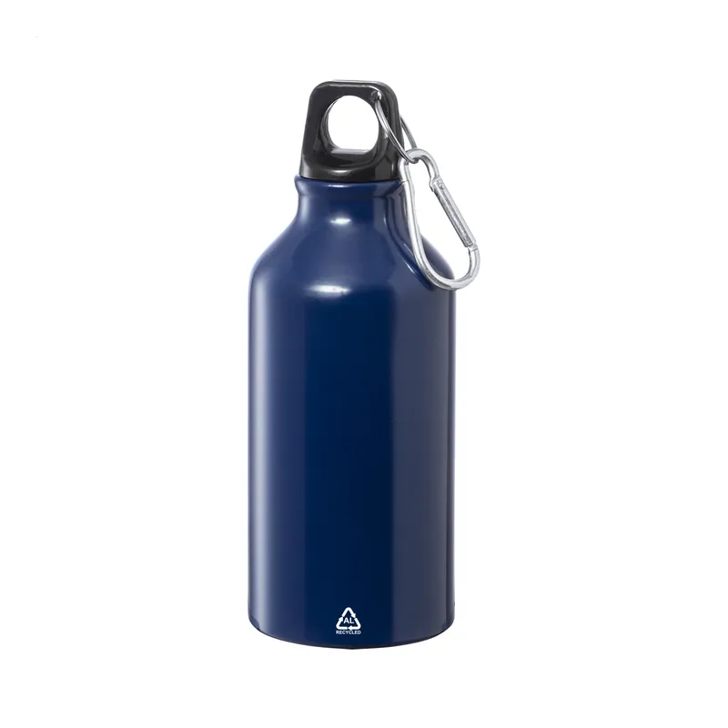 Upupa – Borraccia in alluminio 400 ml, colore Blu scuro, vista fronte