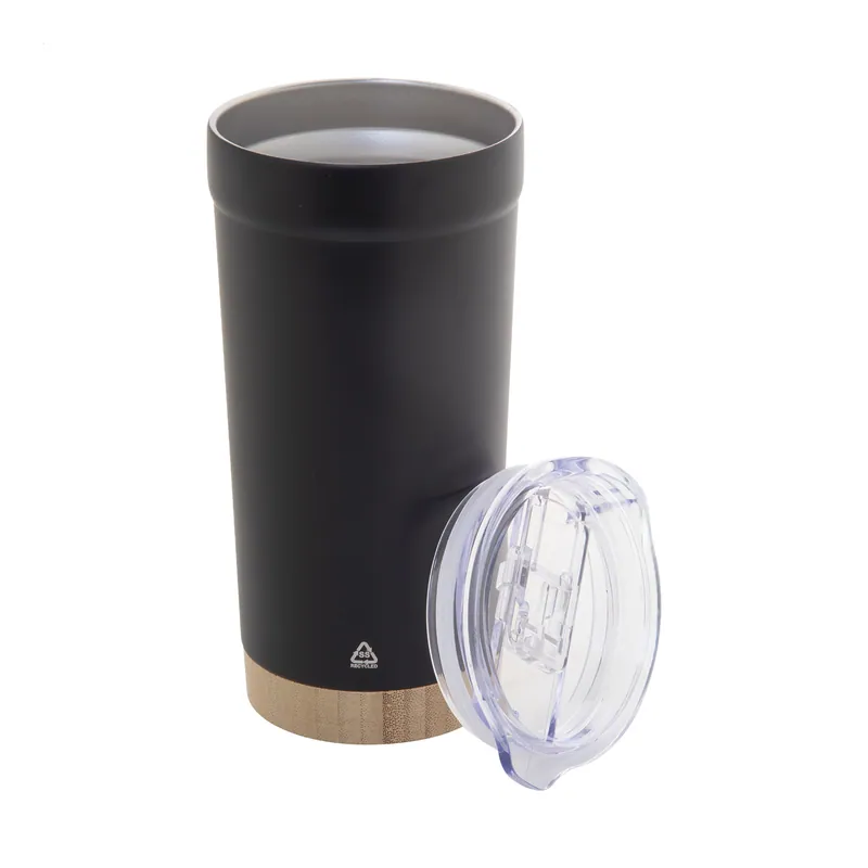 Bagliore – Tumbler termico in acciaio inox riciclato 600 ml, colore Nero