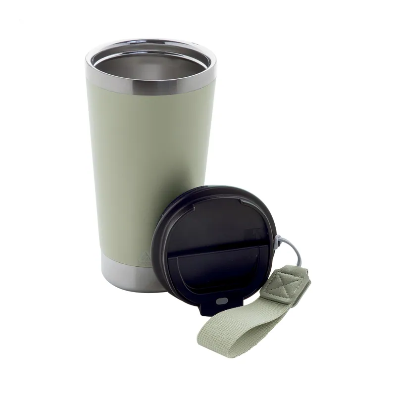 Mandorla – Tumbler termico in acciaio inox riciclato 430 ml, colore Verde