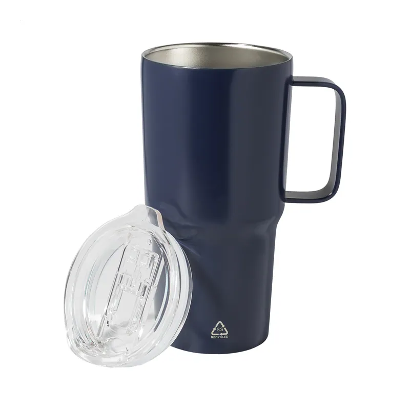 Calma – Tumbler termico in acciaio inox riciclato 600 ml, colore Blu scuro